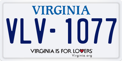 VA license plate VLV1077