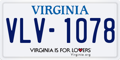 VA license plate VLV1078