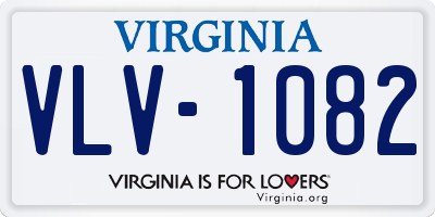 VA license plate VLV1082