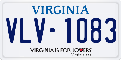 VA license plate VLV1083