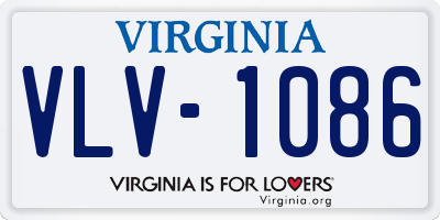 VA license plate VLV1086