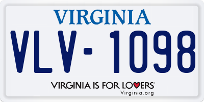 VA license plate VLV1098