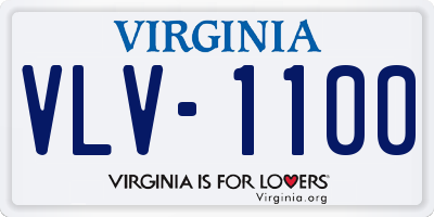 VA license plate VLV1100