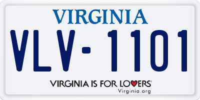 VA license plate VLV1101