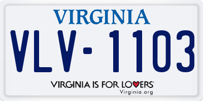 VA license plate VLV1103