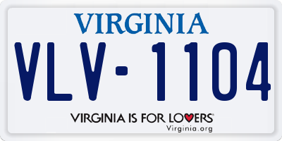 VA license plate VLV1104