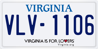 VA license plate VLV1106