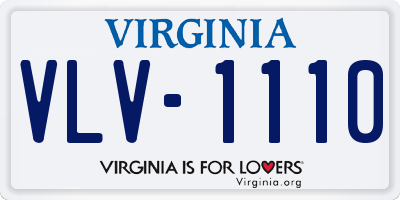 VA license plate VLV1110