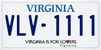 VA license plate VLV1111