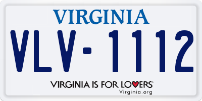 VA license plate VLV1112