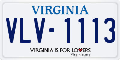 VA license plate VLV1113