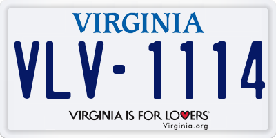 VA license plate VLV1114