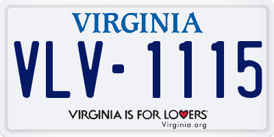 VA license plate VLV1115