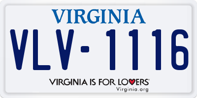 VA license plate VLV1116