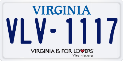 VA license plate VLV1117