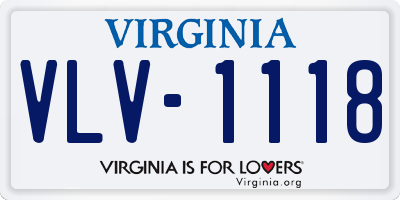 VA license plate VLV1118