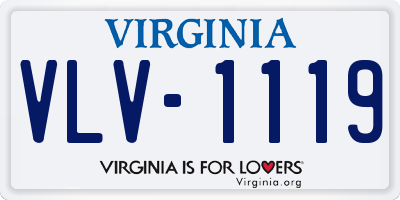 VA license plate VLV1119