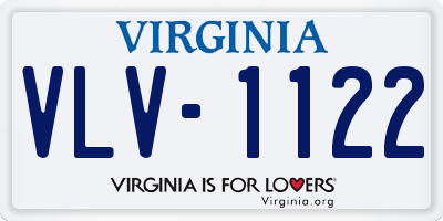 VA license plate VLV1122