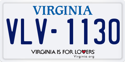 VA license plate VLV1130