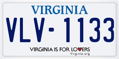 VA license plate VLV1133