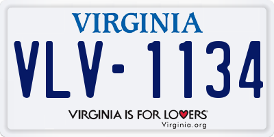 VA license plate VLV1134