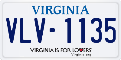 VA license plate VLV1135