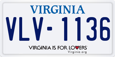 VA license plate VLV1136