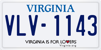 VA license plate VLV1143