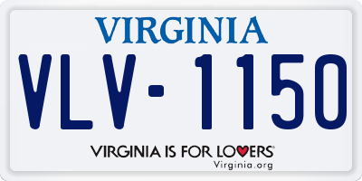 VA license plate VLV1150