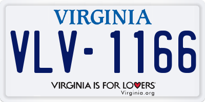 VA license plate VLV1166