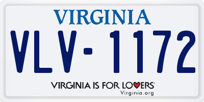 VA license plate VLV1172