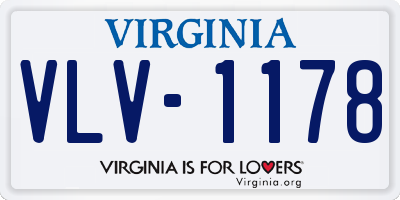 VA license plate VLV1178