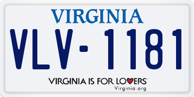 VA license plate VLV1181