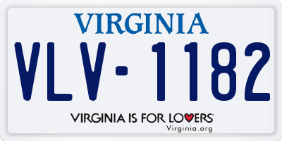 VA license plate VLV1182