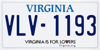 VA license plate VLV1193