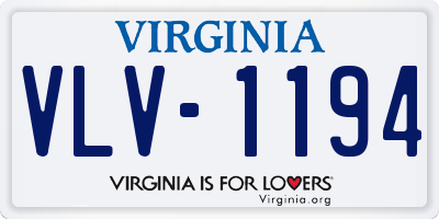 VA license plate VLV1194
