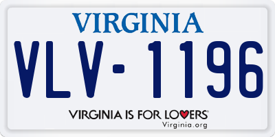 VA license plate VLV1196