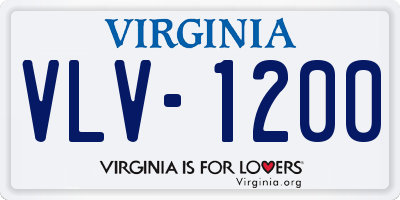 VA license plate VLV1200