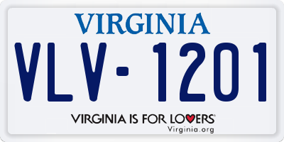 VA license plate VLV1201