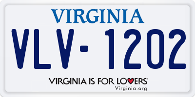 VA license plate VLV1202