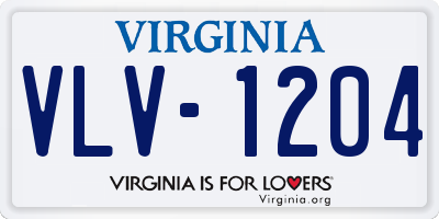 VA license plate VLV1204