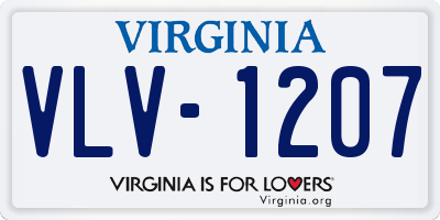 VA license plate VLV1207