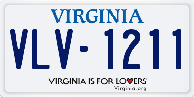 VA license plate VLV1211