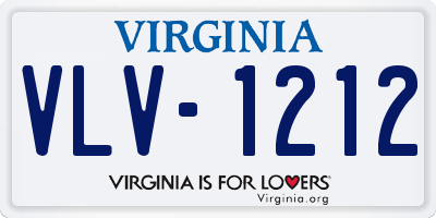 VA license plate VLV1212