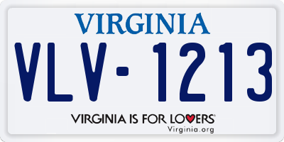 VA license plate VLV1213