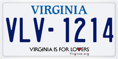 VA license plate VLV1214