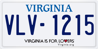 VA license plate VLV1215