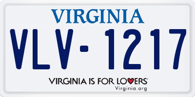 VA license plate VLV1217