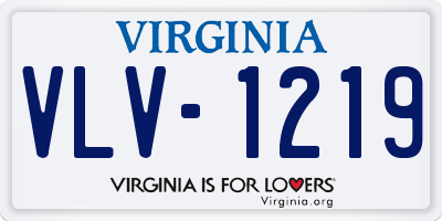 VA license plate VLV1219