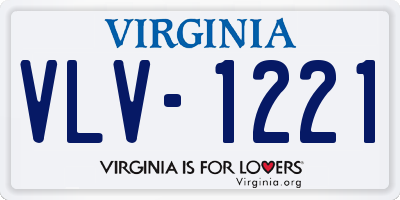 VA license plate VLV1221